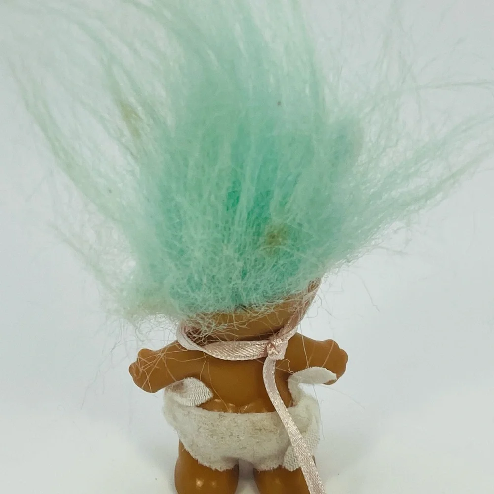 Russ Troll Doll! 2” Green Hair Brown Eyes! Toddler Baby! Easter Bunny!